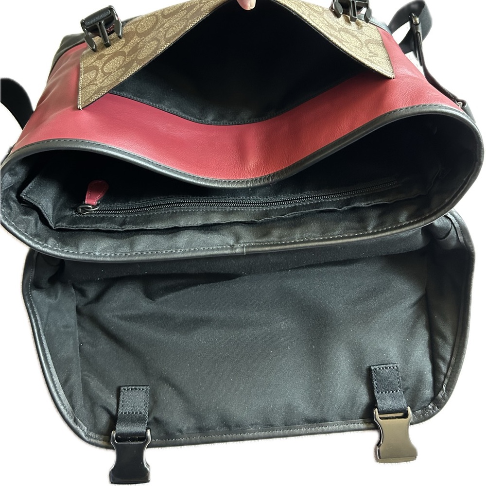 COACH Ranger Messenger Gender Neutral ColorBlock Leather & Signature C Canvas - Picture 10 of 14
